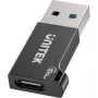 Adaptador Unitek USB-C para USB-A A1049ABK01 — preto, adaptador compacto USB-C (fêmea) para USB-A (macho)