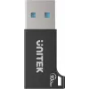 Adaptador Unitek USB-C para USB-A A1049ABK01 — preto, adaptador compacto USB-C (fêmea) para USB-A (macho)