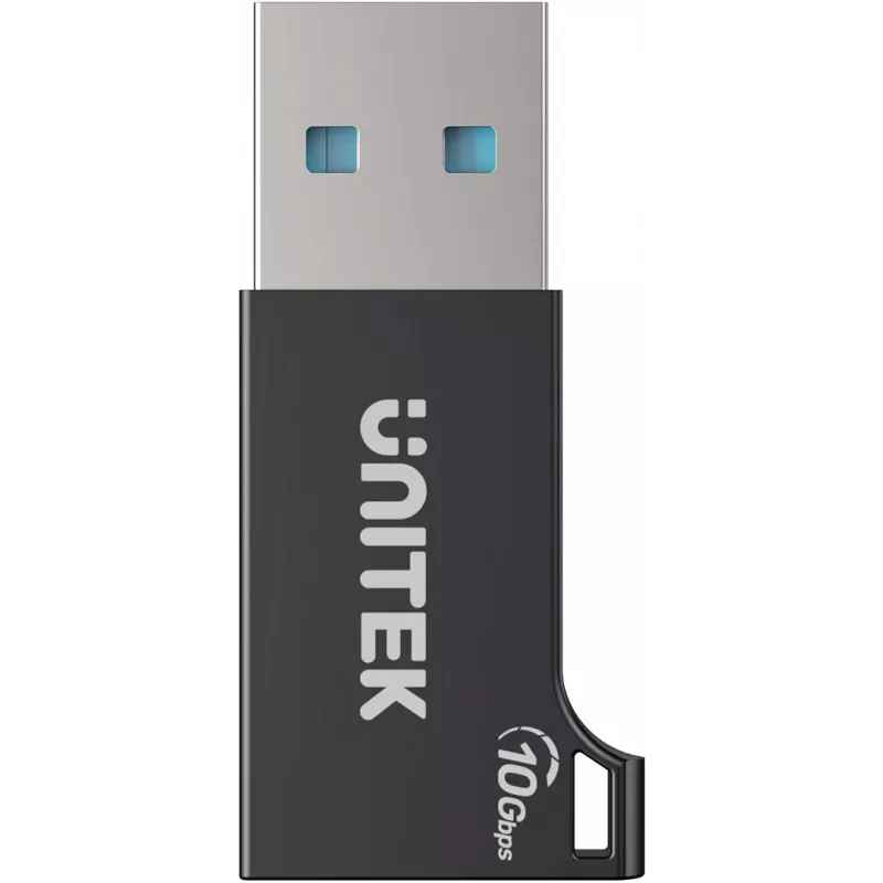 Adaptador Unitek USB-C para USB-A A1049ABK01 — preto, adaptador compacto USB-C (fêmea) para USB-A (macho)