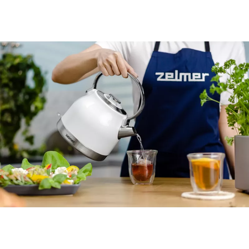 Chaleira elétrica Zelmer ZCK7940 1,5 L 2200 W aço inoxidável, branco