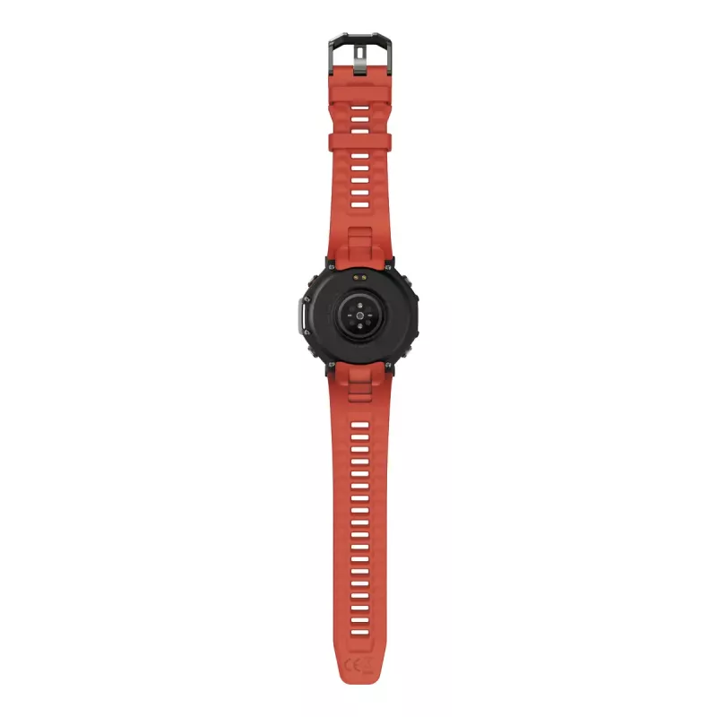 Smartwatch Amazfit T-Rex 3 Lava — AMOLED de 1,5 polegadas, 480×480, GPS, 700 mAh, 32 GB, caixa em aço inoxidável, bracelete de silicone