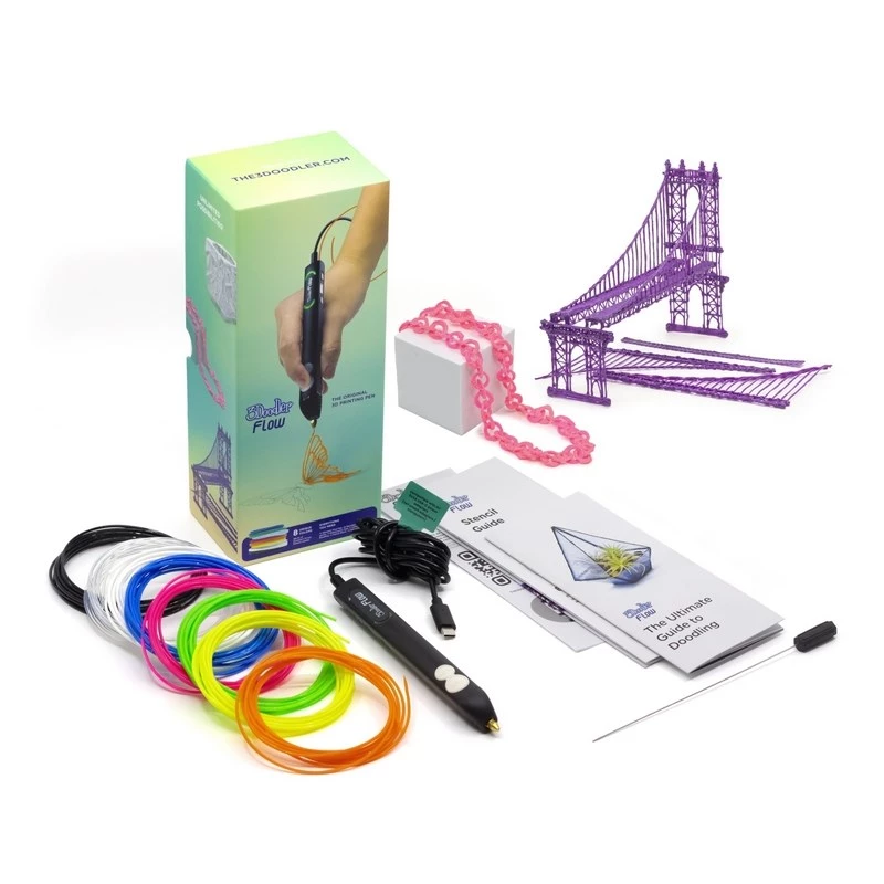 Filamento 3Doodler FLOW 20 PLA 20 cores recarga ácido polilático (PLA) preto, azul, verde escuro, rosa escuro, dourado, verde, roxo, azul-marinho, laranja, rosa, transparente, branco, amarelo