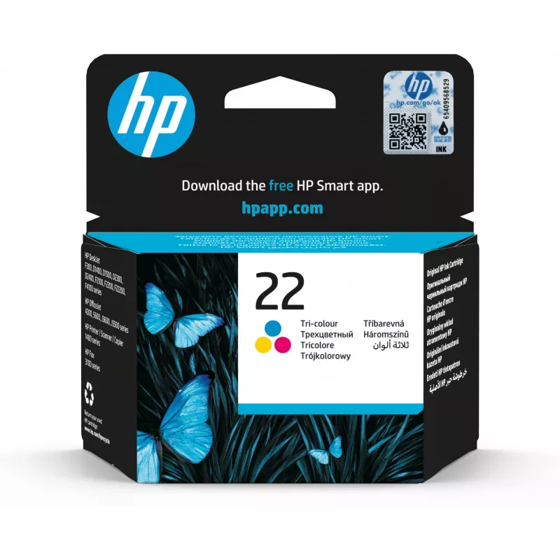 Cartucho de tinta original HP 22 tricolor capacidade padrão 5 ml 165 páginas pack de 1