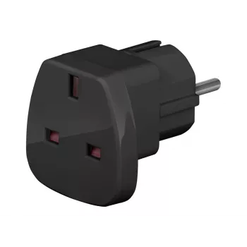 Adaptador de viagem Wentronic Goobay, preto - ficha UK > Type F (Type F, CEE 7/7) (94271)