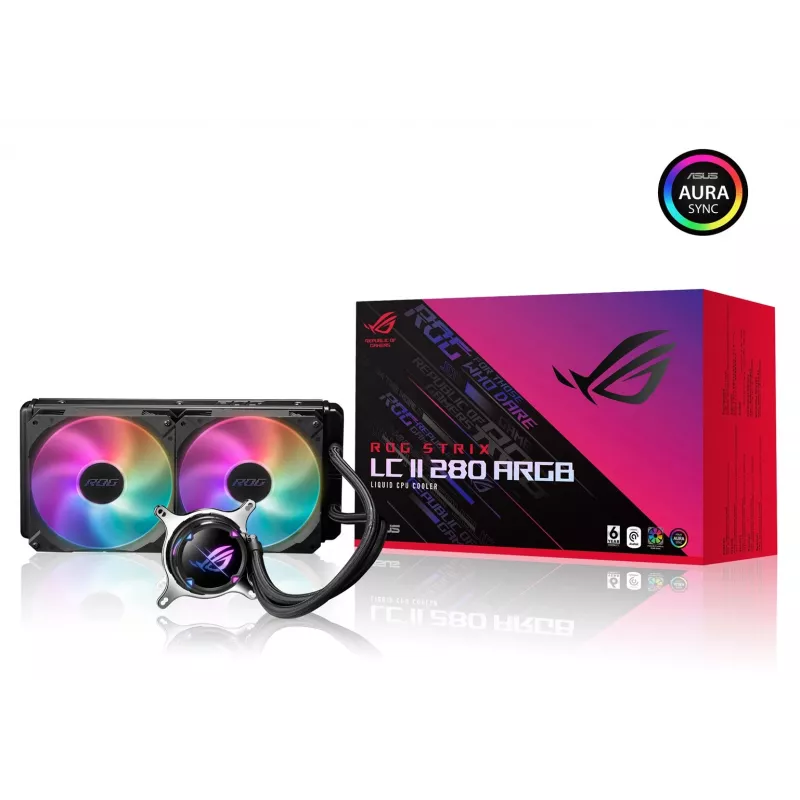 Refrigeração líquida tudo-em-um para processador ASUS ROG STRIX LC II 280 ARGB 14 cm preto 1 unid.