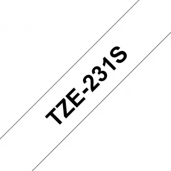 Brother TZe231S - fita laminada - preto sobre branco - rolo (1,2 cm x 4 m) 1 rolo(s) - para P-Touch PT-1010, 1080, 1090, 1230, 1280, 1290, 2100, 243