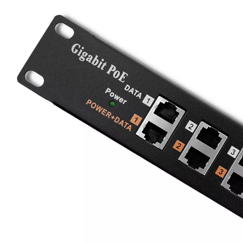 Patch panel QOLTEC 54478 12 portas PoE preto