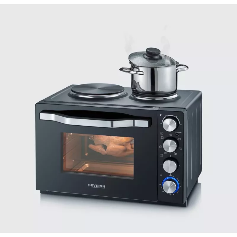 Severin TO 2073 XXL mini-forno 60 L 2200 W preto grelhador