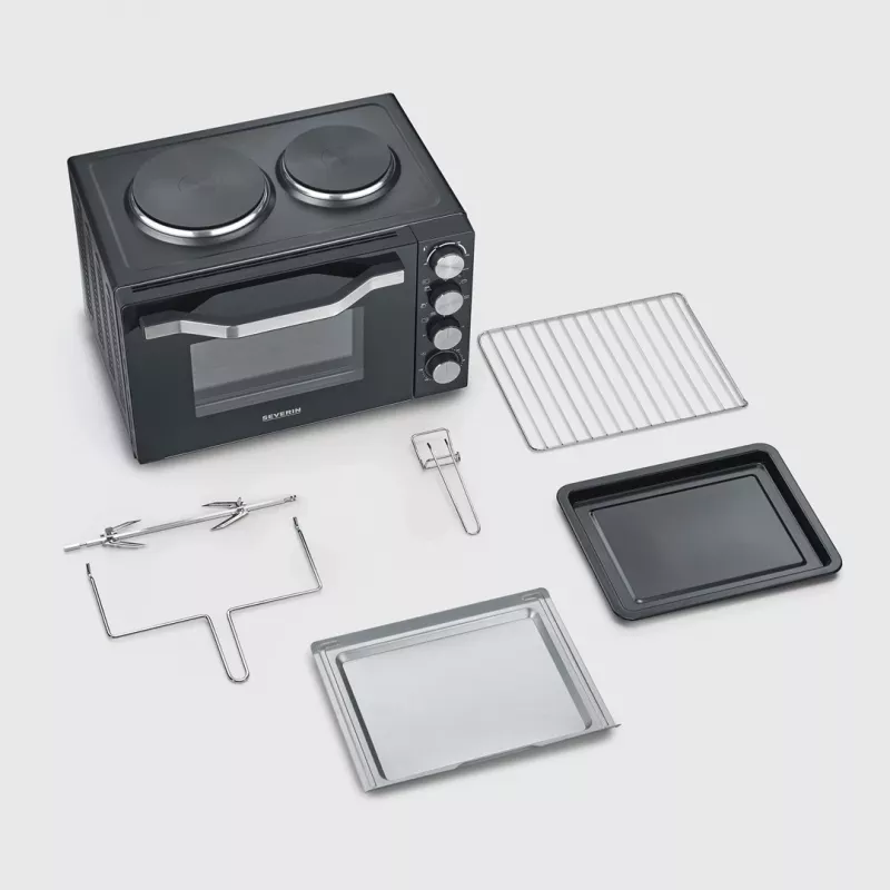 Severin TO 2073 XXL mini-forno 60 L 2200 W preto grelhador