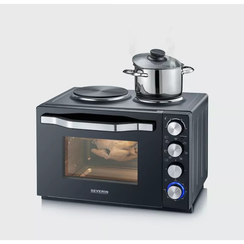 Severin TO 2073 XXL mini-forno 60 L 2200 W preto grelhador