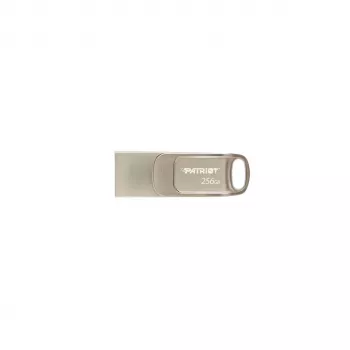 Pen drive PATRIOT PS256GT560DS5D 256 GB USB 3.2 (USB-A/USB-C) rotativa, prateada, 120 MB/s