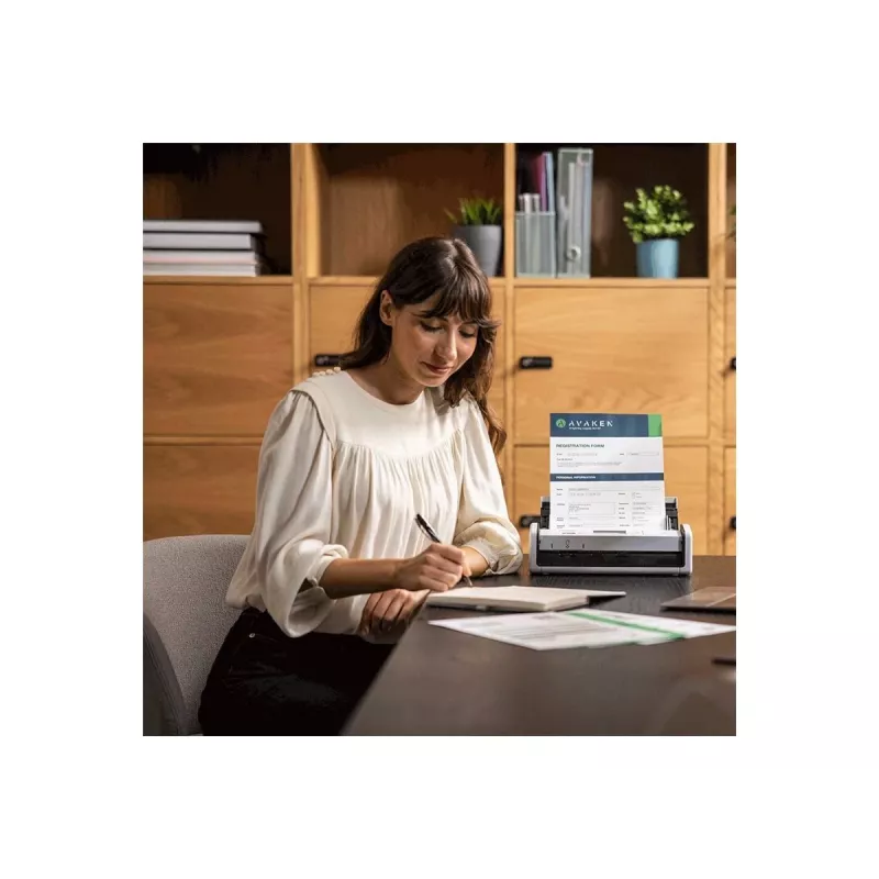 Digitalizador de documentos colorido portátil sem fios Brother ADS-1800W — ADF duplex compacto para pequenos escritórios/utilização móvel