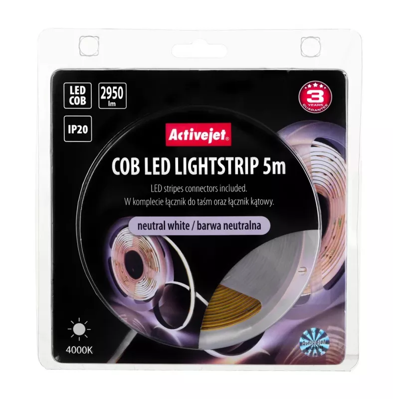 Fita LED Activejet AJE-COB 5m neutra fita universal para interior