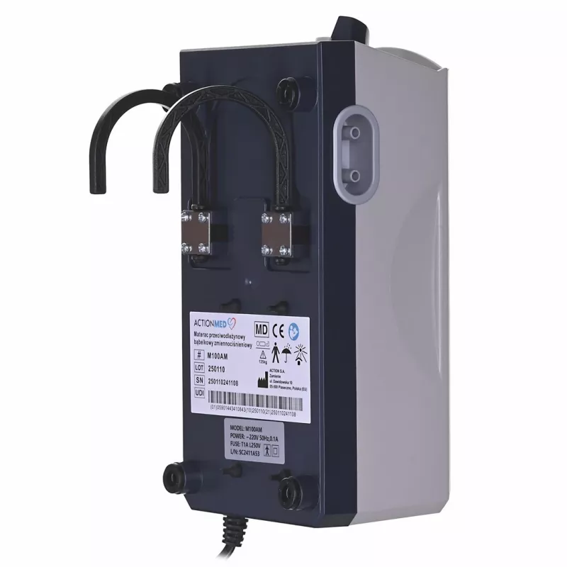 Colchão anti-escaras de pressão alternada ActionMed M100AM, colchão individual de PVC 192×82×7 cm, peso máximo do utilizador 135 kg