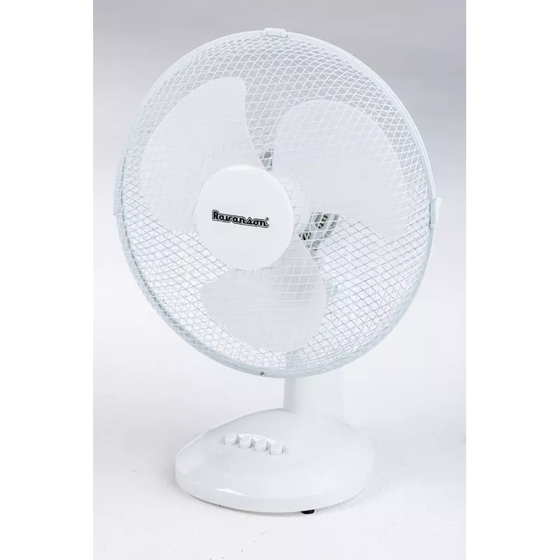 Ventilador de mesa doméstico Ravanson WT-1030 — pá de 35 cm, 3 velocidades, 35 W, caixa de plástico, cinzento