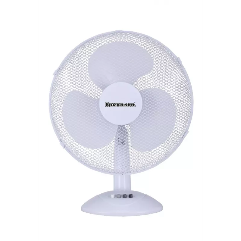 Ventoinha de mesa doméstica Ravanson WT-1040 — 43 cm, 3 pás, 3 velocidades, 45 W, caixa de plástico, cinzento