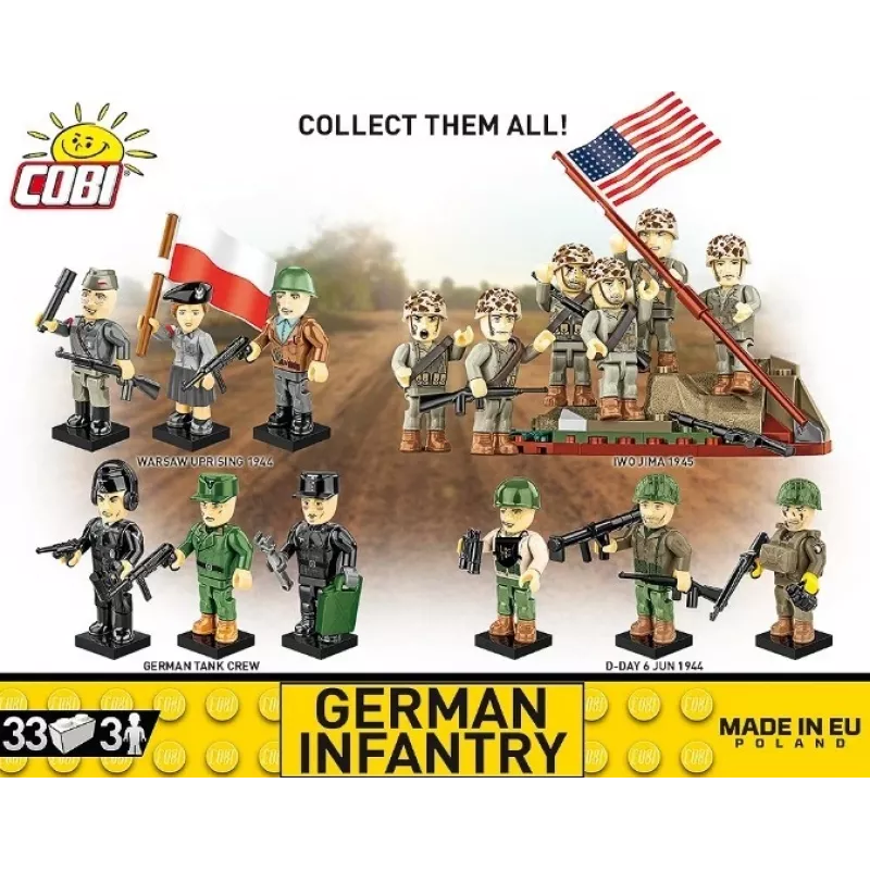 Blocos de construção Infantaria Alemã – conjunto de 3 figuras