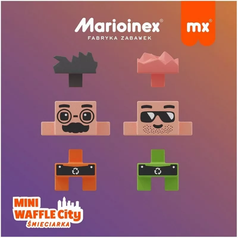 Marioinex Mini Waffle City camião do lixo, blocos de construção, 148 peças (903131)
