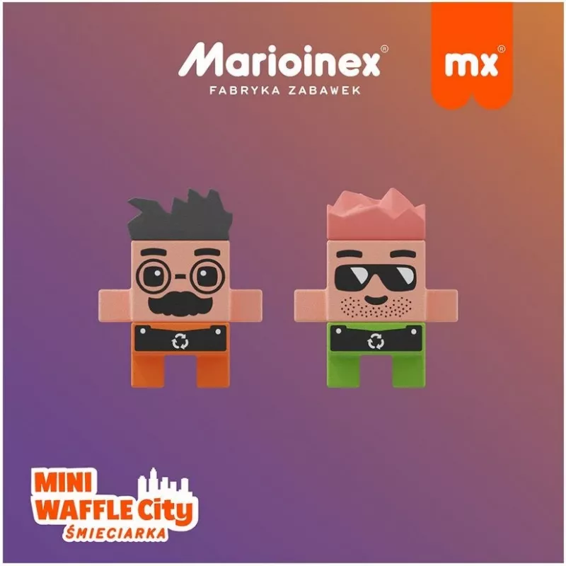 Marioinex Mini Waffle City camião do lixo, blocos de construção, 148 peças (903131)