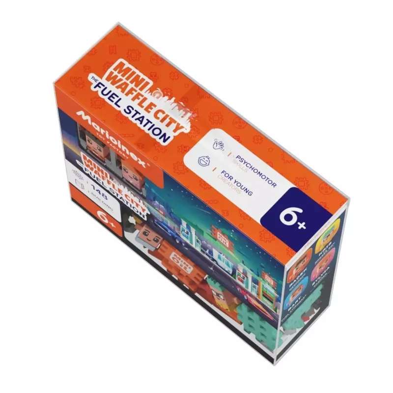 Conjunto de blocos Marioinex Mini Waffle Blocks posto de combustível, 148 peças, multicolor, a partir dos 6 anos