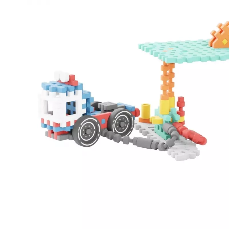 Conjunto de blocos Marioinex Mini Waffle Blocks posto de combustível, 148 peças, multicolor, a partir dos 6 anos