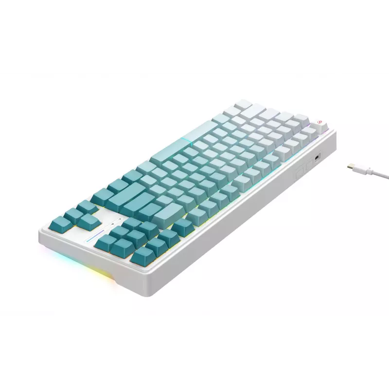 Teclado gaming Havit KB901L branco e verde USB com fio RGB LED