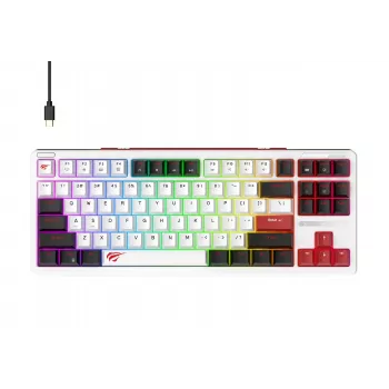 Teclado gaming Havit KB902L 80% com fio USB QWERTY 88 teclas RGB LED