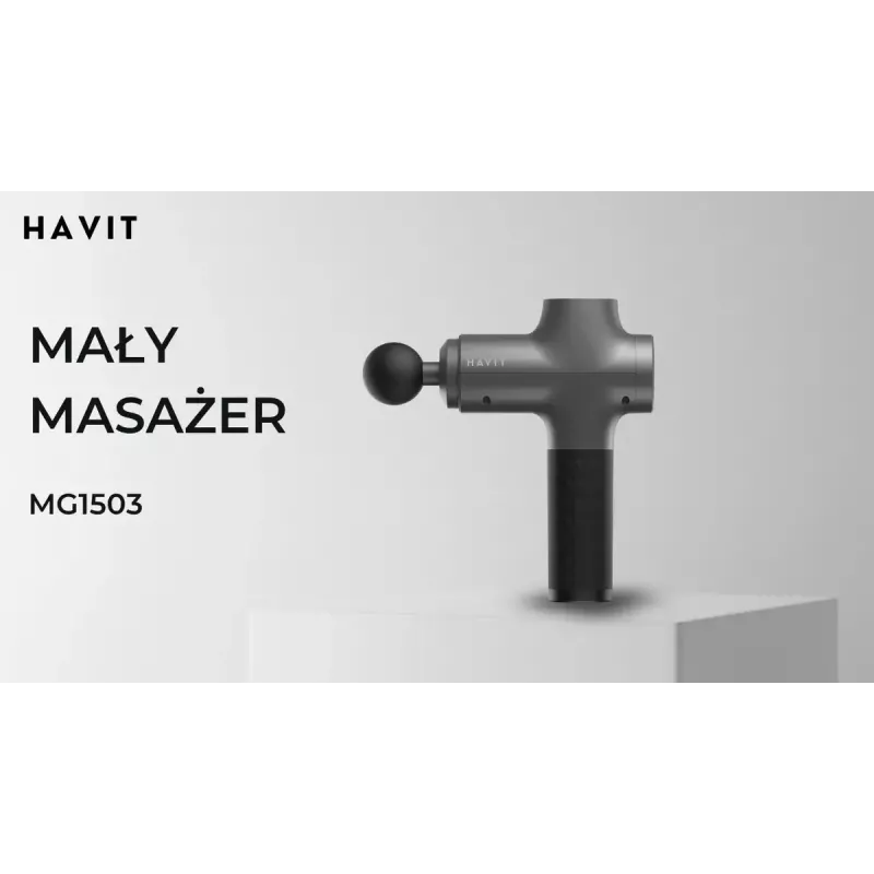 Massajador de mão tipo pistola Havit MG1503 com massagem por percussão e vibração