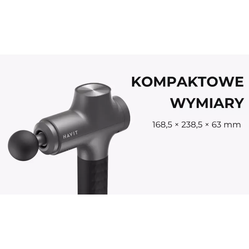 Massajador de mão tipo pistola Havit MG1503 com massagem por percussão e vibração