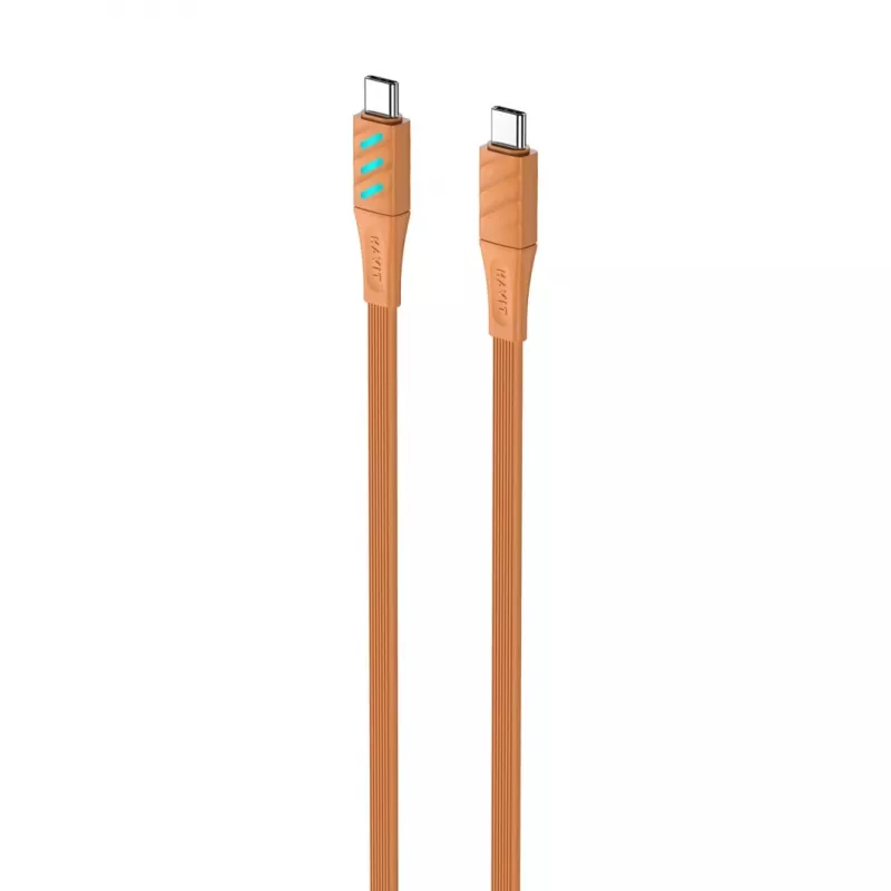 Cabo de carregamento Havit CB6254 USB Type-C para USB Type-C 1 m laranja