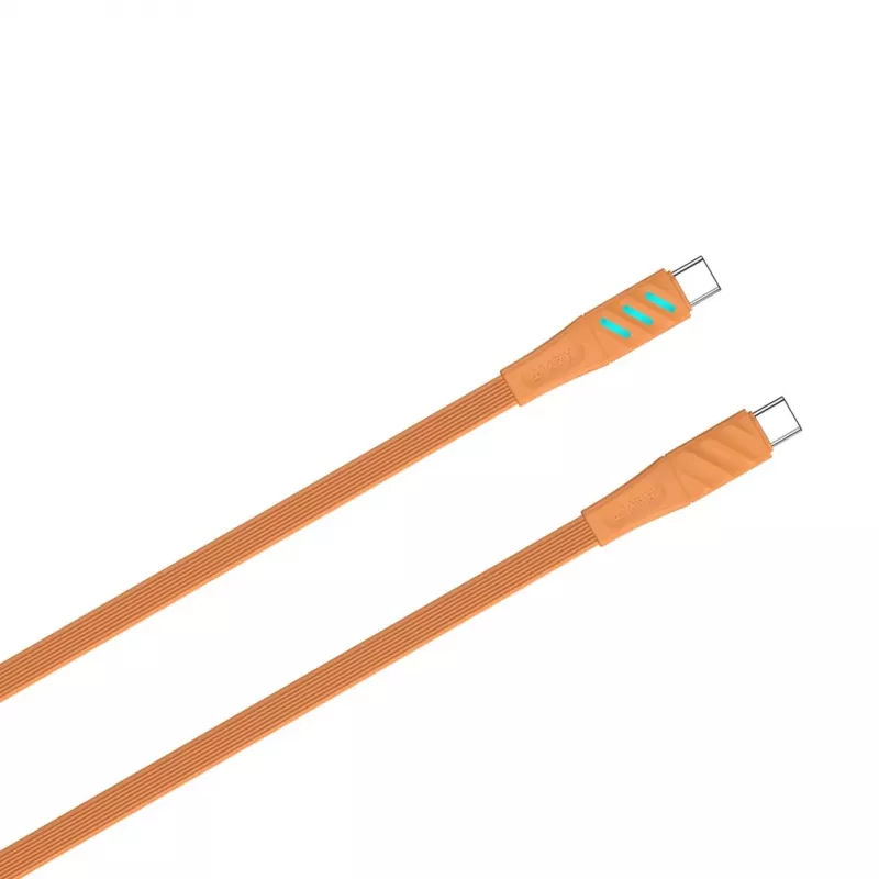 Cabo de carregamento Havit CB6254 USB Type-C para USB Type-C 1 m laranja
