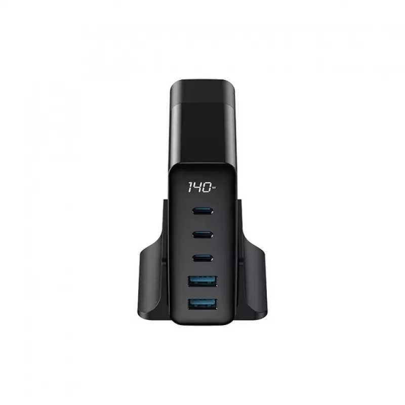 HAVIT Carregador de viagem UCLE004 EU 140W Cinco portas GaN Preto