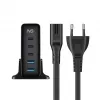 HAVIT Carregador de viagem UCLE004 EU 140W Cinco portas GaN Preto