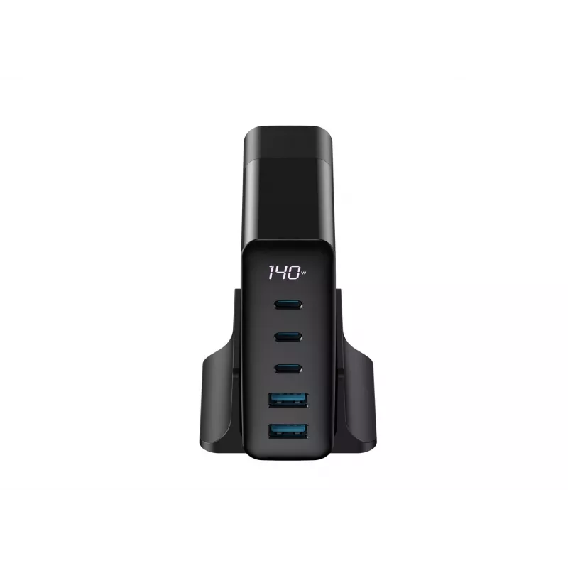 HAVIT Carregador de viagem UCLE004 EU 140W Cinco portas GaN Preto