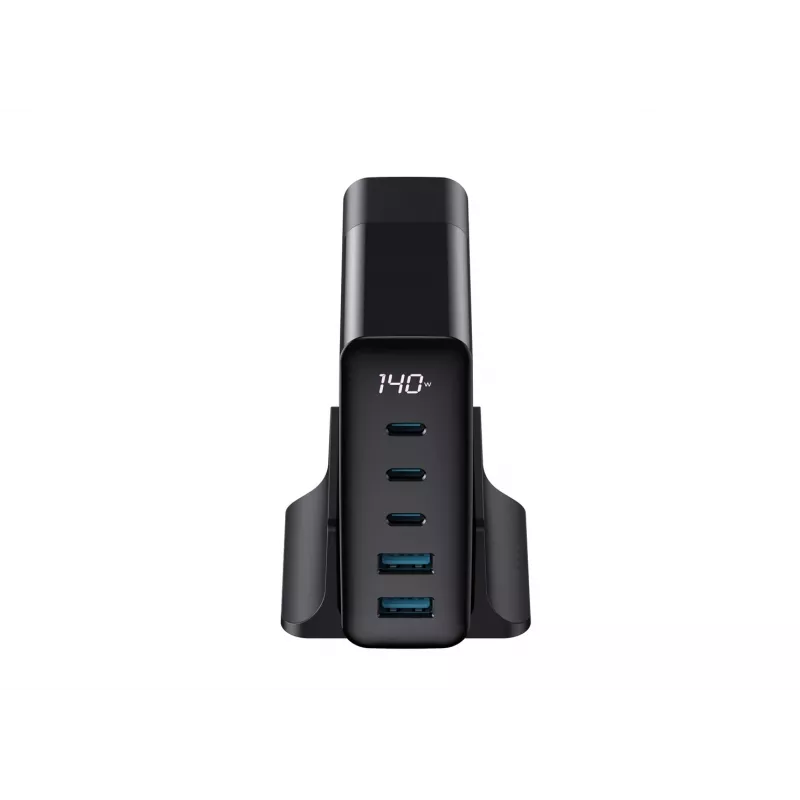 HAVIT Carregador de viagem UCLE004 EU 140W Cinco portas GaN Preto