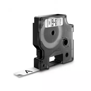 DYMO D1 fita de etiquetas de nylon S0718050, 19 mm x 3,5 m, preto sobre branco