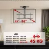 Suporte de teto para TV MACLEAN MC-110 T para televisores de 43–86 polegadas, VESA até 800×400, carga máx. 45 kg