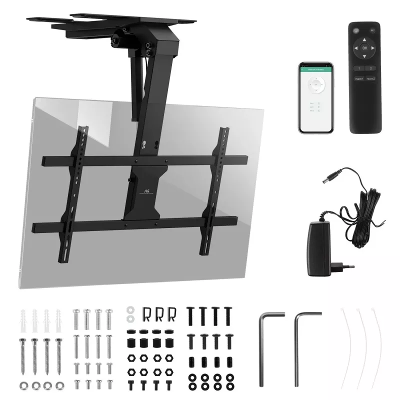 Suporte de teto para TV MACLEAN MC-110 T para televisores de 43–86 polegadas, VESA até 800×400, carga máx. 45 kg