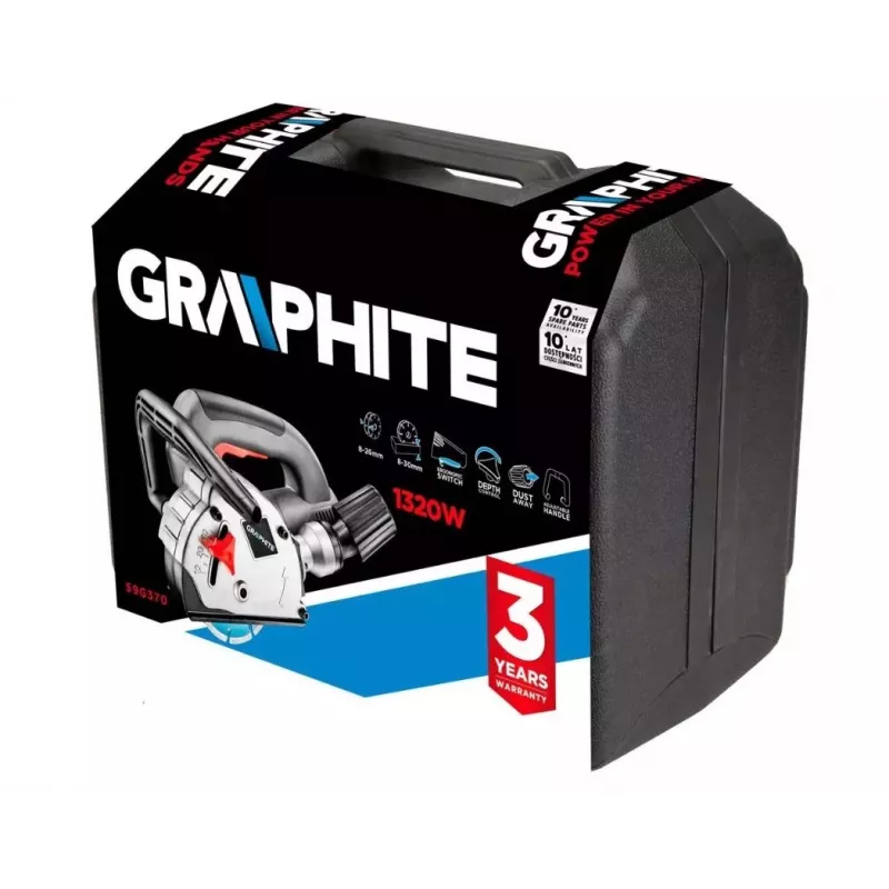 GRAPHITE 59G370 Ranhuradora de paredes, 1320 W, disco de 125 mm