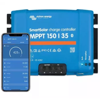 Controlador de carga solar MPPT Victron Energy SmartSolar 150/35 – entrada 150 V, saída 35 A