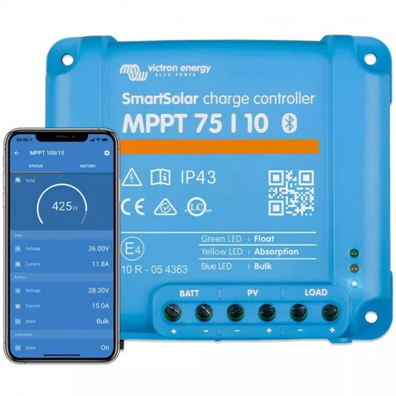 Victron Energy SmartSolar MPPT 75/10 Controlador de carga solar 75V 10A
