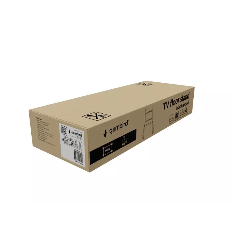 Suporte de chão para TV 55-86/BLK/WOOD TVS-86F-01-BK Gembird