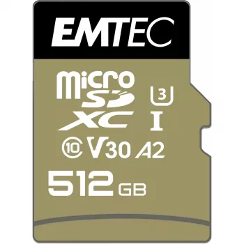 Cartão de memória Emtec 512GB MicroSDXC UHS-I ECMSDM512GXC10SP