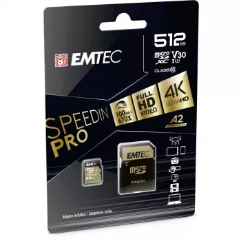 Cartão de memória Emtec 512GB MicroSDXC UHS-I ECMSDM512GXC10SP