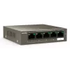 Tenda TEF1105-4-63W Comutador de rede não gerido Fast Ethernet (10/100) Power over Ethernet (PoE) Secretária/Montagem na parede Cinzento