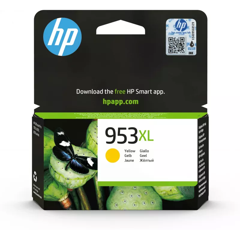 HP 953XL cartucho de tinta original amarelo de alto rendimento (F6U18AE)