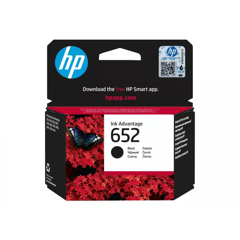 HP 652 cartucho original Ink Advantage preto