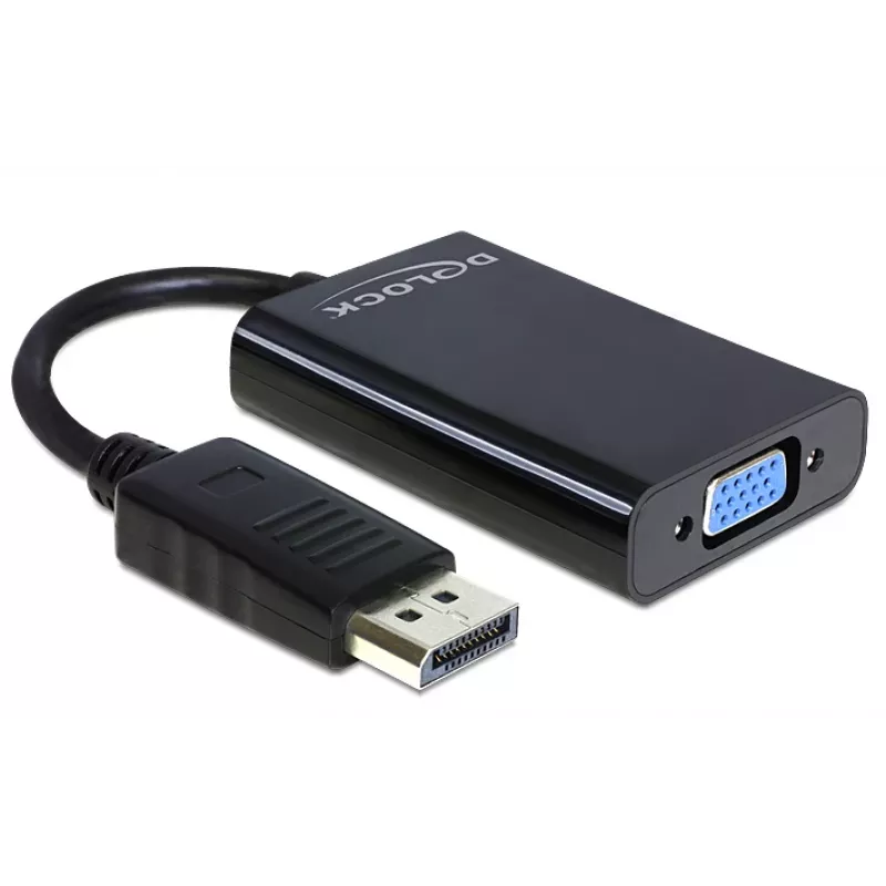 Adaptador Delock ficha DisplayPort > conector fêmea VGA 15 pinos - adaptador DisplayPort - DisplayPort (M)