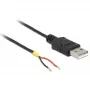 Cabo DELOCK USB 2.0 Type-A macho > 2x extremidades de cabo abertas