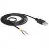 Cabo DELOCK USB 2.0 Type-A macho > 2x extremidades de cabo abertas